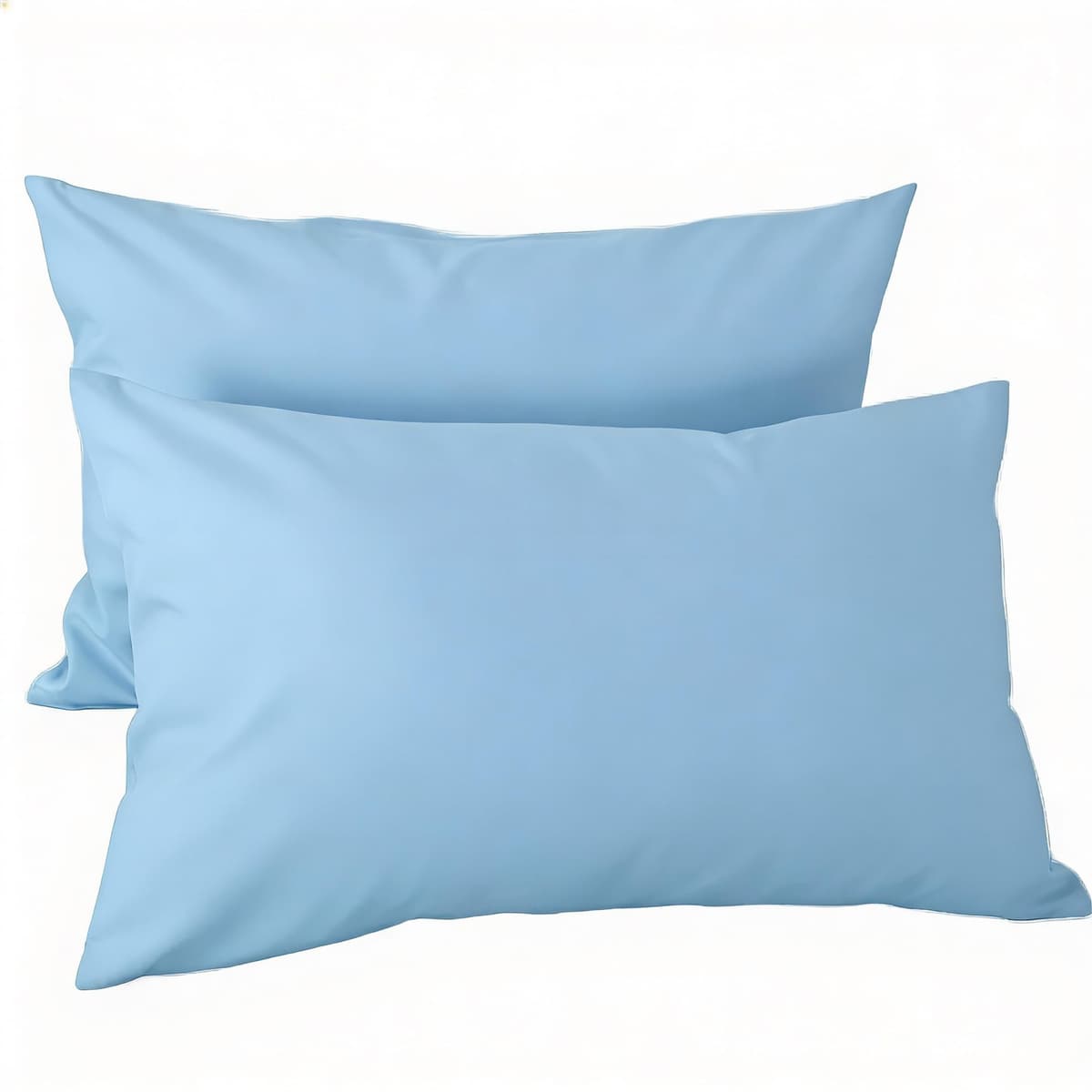 H HANSEL HOME Juego de 2 Fundas de Almohada con Cremallera – Protector de Almohada 100% Microfibra Transpirable y Suave – 70x45cm, Azul