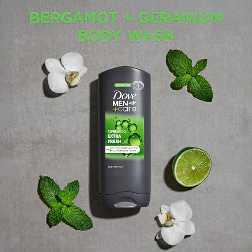 DOVE Men + Care Body Wash and Face for Fresh, Healthy-Feeling Skin Extra Fresh Cleanser That Effectively Washes Away Bacteria While Nourishing Your 13.5 oz — view 3