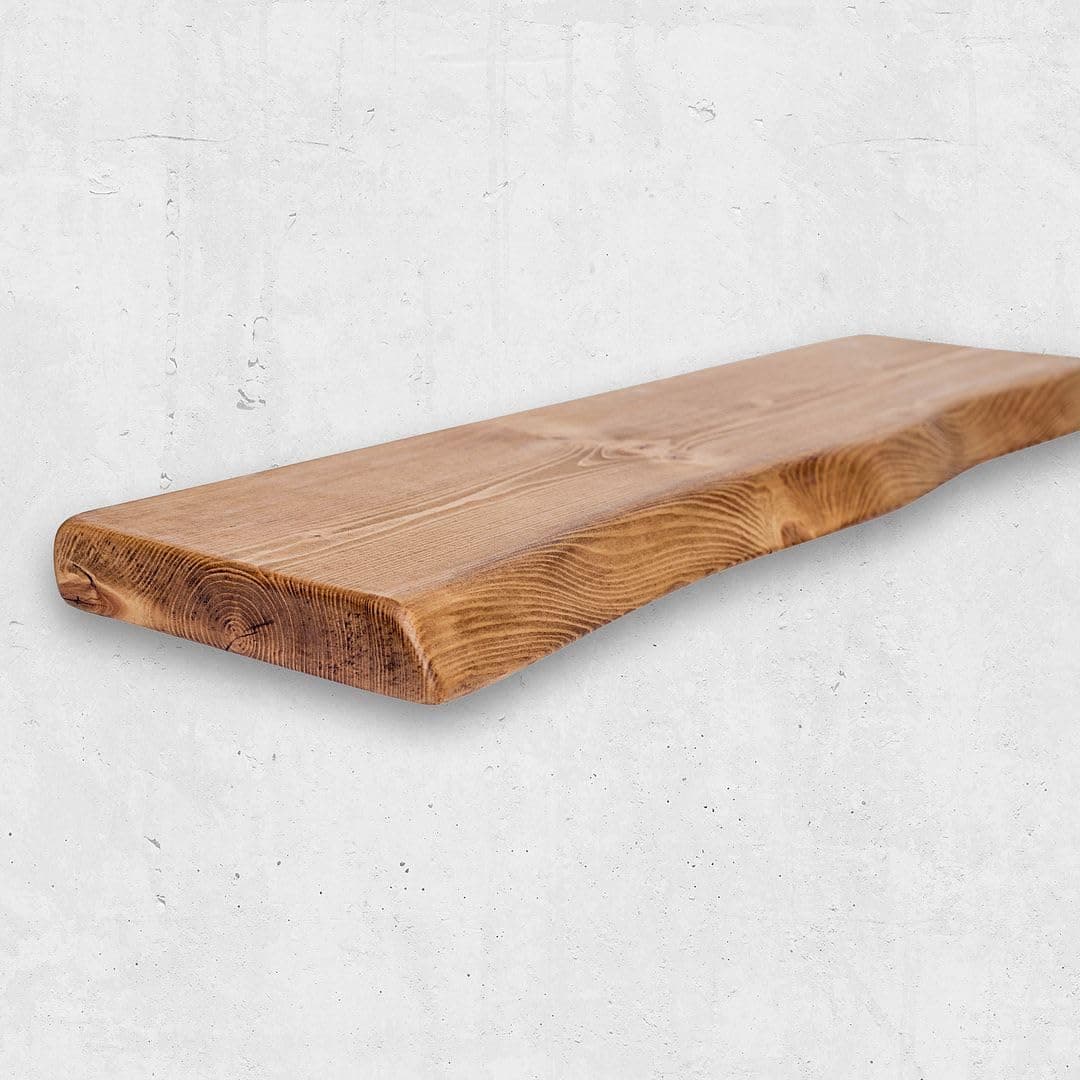 Chill House Waney/Live Edge Estantería Flotante rústica 22 cm x 4.4 cm, Roble Tudor, 160cm