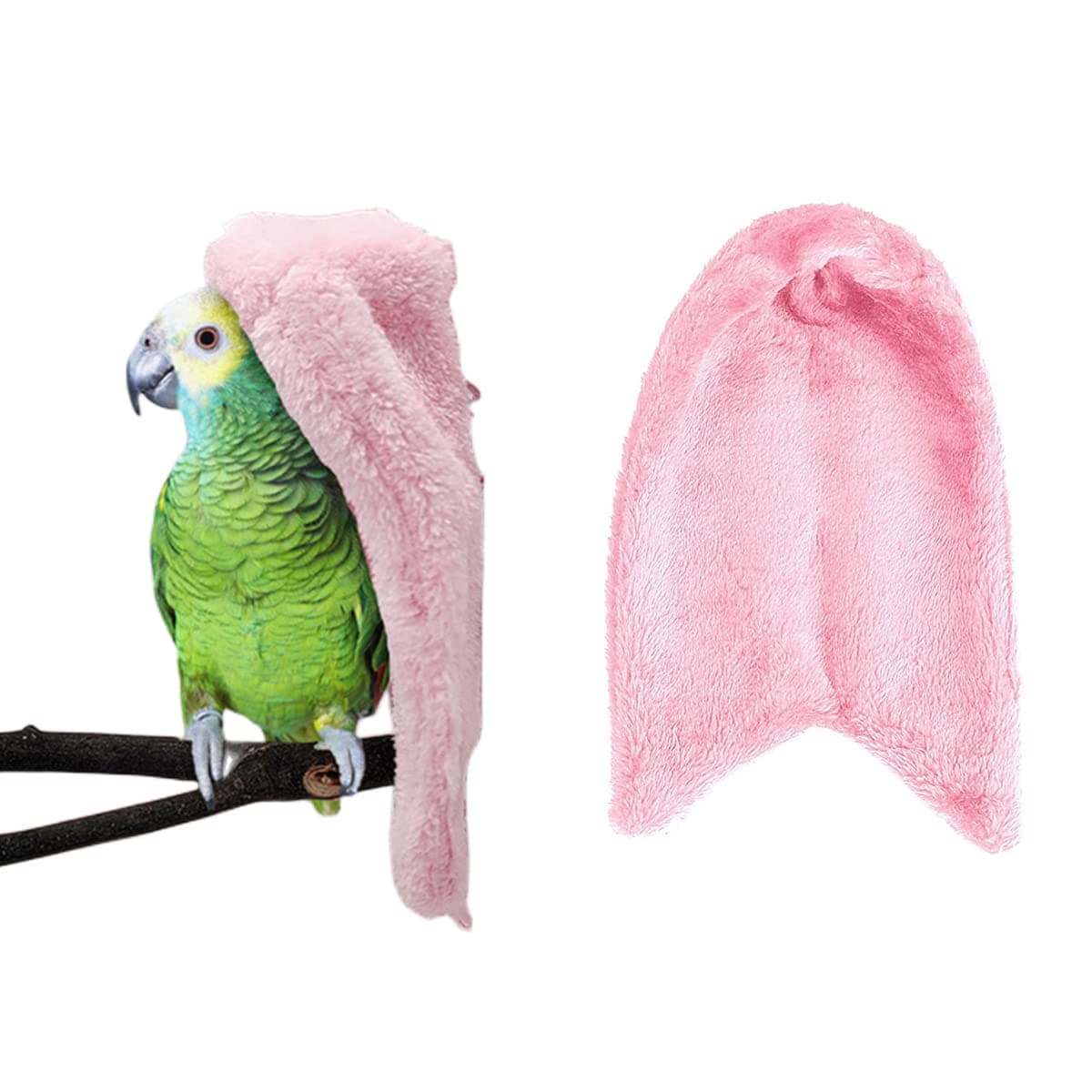 Comfort Corner Fleece Bird Blanket,1PC Winter Warm Parrot Cage Snuggle Hut,Cage Bird Nest Parrot Bed for Parakeet Cockatiel Parrots Cockatiels (S, Pink)
