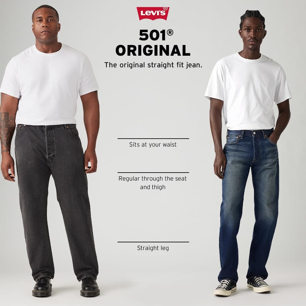 Levi's Men's 501 Original Shrink to Fit Jeans, Dark Blue Crispy Neppy STF, 32W x 32L — view 2
