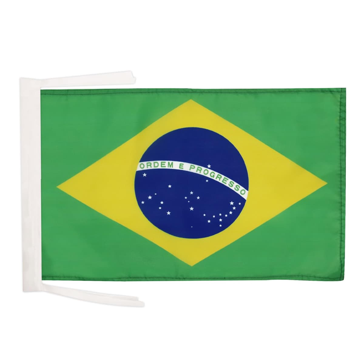 AZ FLAG - Brazil Flag - 18'' x 12'' - 100% Polyester Brazilian Small Banner with Two Cords - Fade Resistant - Vivid Colors - 18x12 in - 45x30 Cm