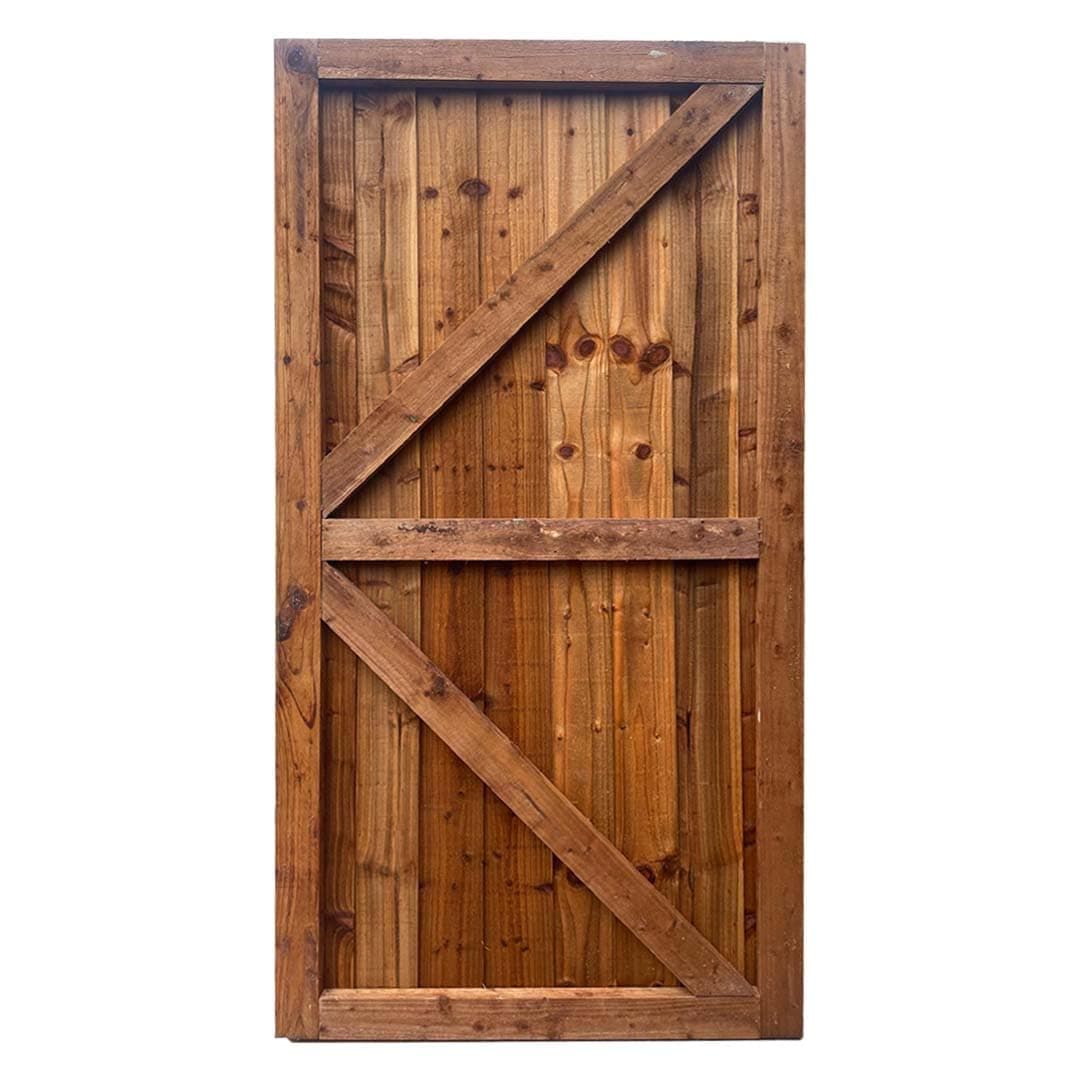 Garden Gate, Pedestrian Wooden Gate Pressure Treated, Wooden Feather Edge Garden Door 6ft Height 2 Feet Width 2 inches Depth (180cm High x 83cm Wide x 6cm Deep)