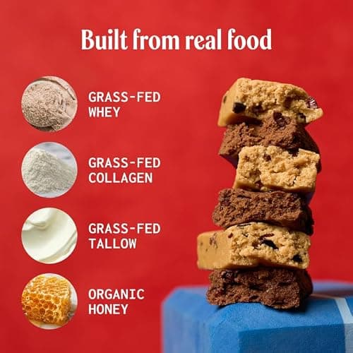 PRIMA Cookie Dough Protein Bar | 21g Grass Fed Whey and Collagen | No Seed Oils, No Preservatives, Raw Honey Sweetened | 7 Pack — view 5