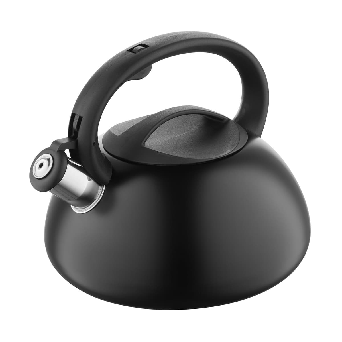 FLORINA Hervidor de Agua (2,5 l) I Tetera de Acero Inoxidable LUKE I Silbato con Mango de Bakelita I Silbido Automático I Tetera para Té y Café I Apta para Todo Tipo de Cocinas I Color: Negro