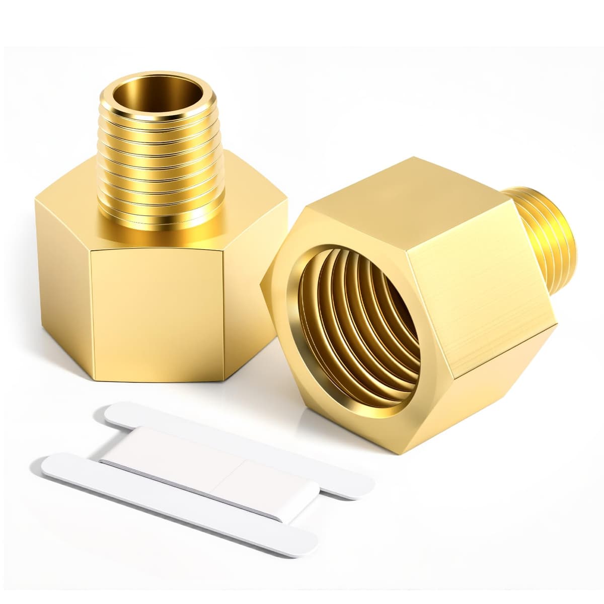 Bwintech 2 Uds 3/8 "hembra a 1/8" macho BSP rosca latón buje hexagonal conector reductor para conversión de conexión de tubería