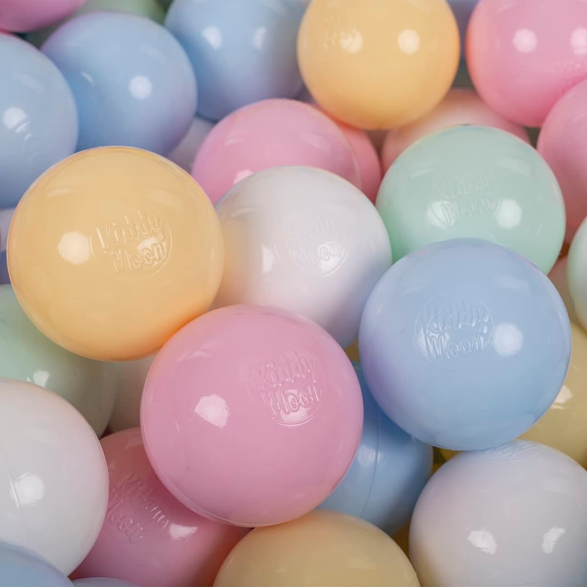 KiddyMoon Bolas Colores Pastel Color Only para Piscina Plástico Niños Infantil ∅ 7Cm Fabricado UE Sólo Color Pastel