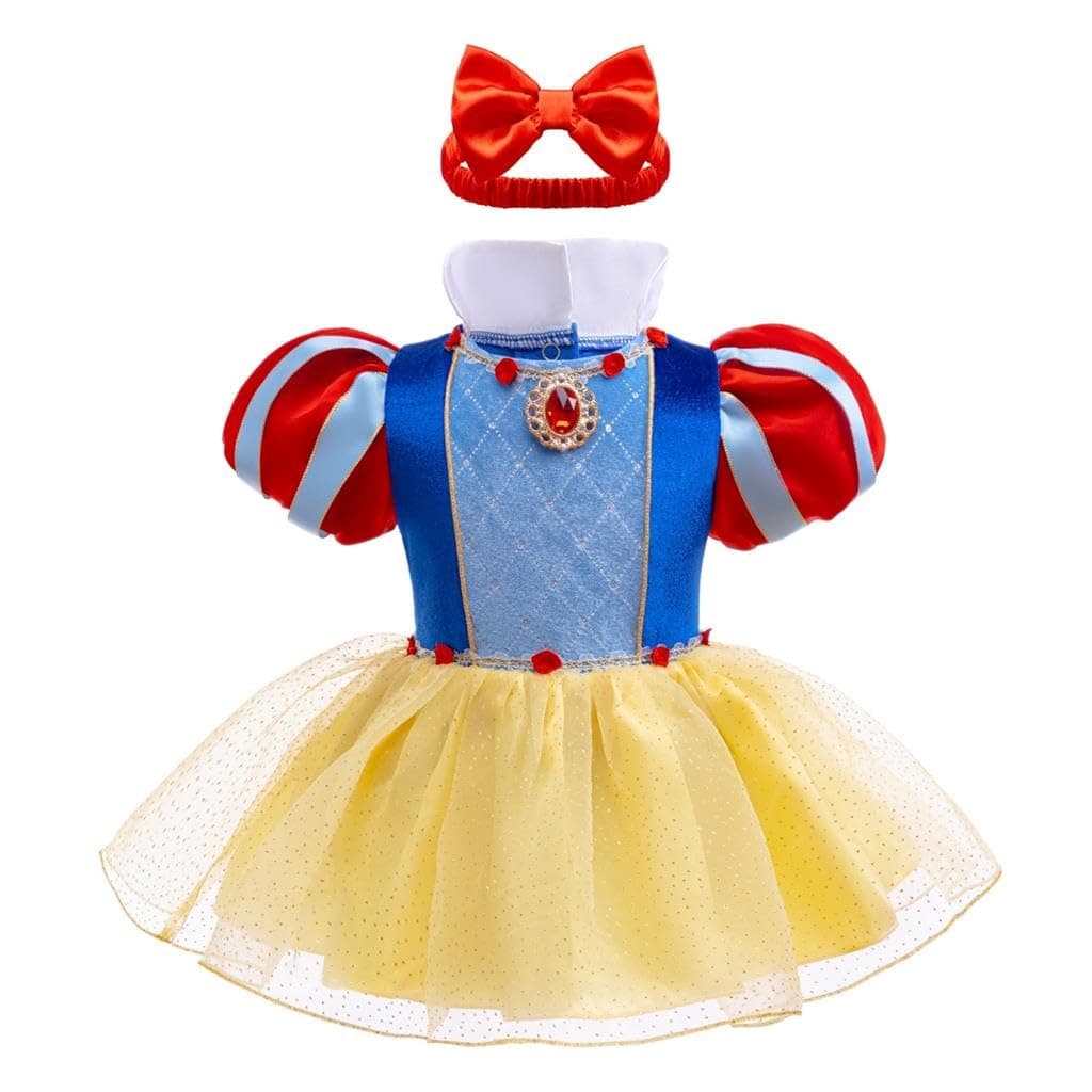 Lito Angels - Mono tipo pelele, disfraz de princesa para bebé y niñas con diadema con lazo, para fiesta de cumpleaños, Halloween