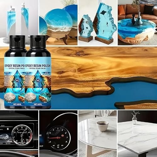 2PCS Epoxy Resin Polish High Gloss Finish Cleaner 40ml, Fast Long Lasting Sanding Set with Sponge — view 3