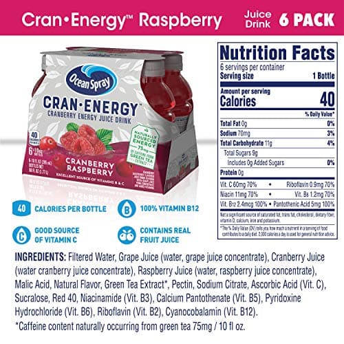 Ocean Spray® Cran-Energy™ Cranberry Raspberry Juice Drinks, 10 Fl Oz Bottles, 6 Count (Pack of 1) — view 2