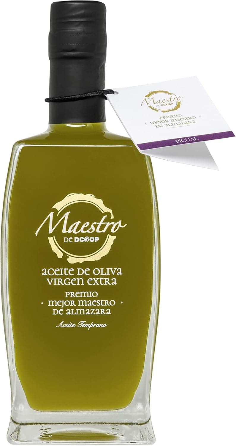 DCOOP Aceite de Oliva Virgen Extra - Premio Mejor Maestro de Almazara, Sin Filtrar, AOVE Variedad Picual, Edición Exclusiva y Limitada, Ideal para Consumo en Crudo, 500 ML