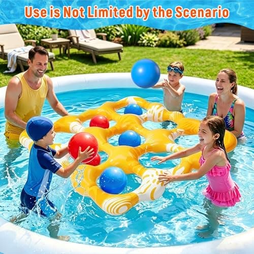 SVNWZGM Inflatable Tic Tac Toe Pool Game Set – Pool Toys with Anti-Drift Design & 10 Balls, Fun for Kids, Teens, Adults, Family, Party, Beach, Outdoor & Indoor, 2-10 Players — view 4