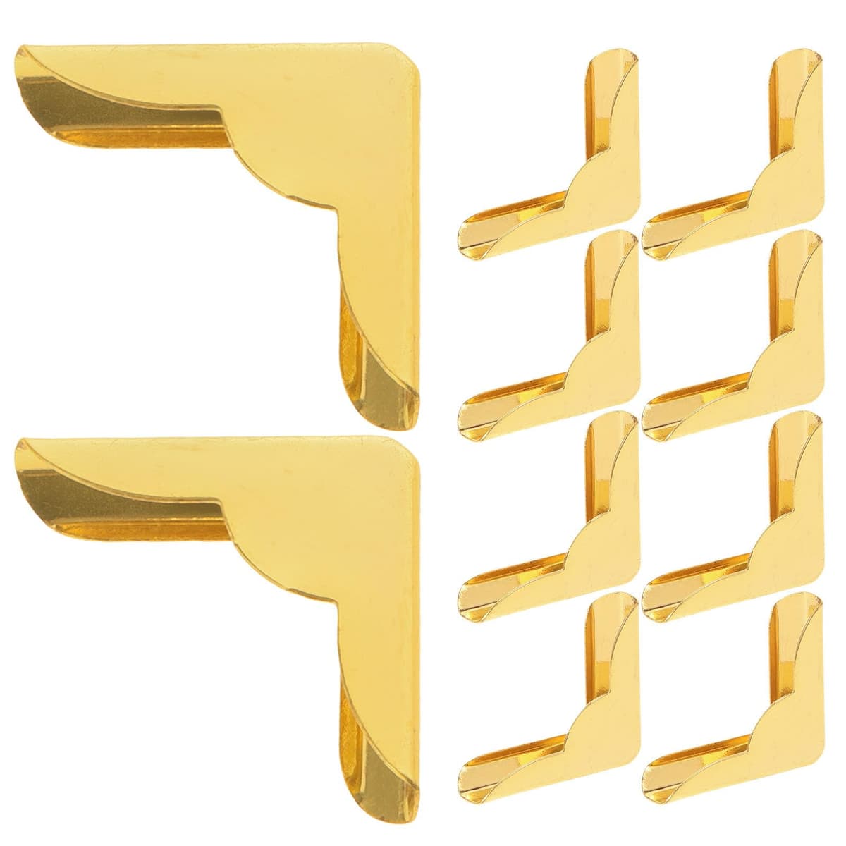 Protector Metálico Dorado para Esquinas de Álbum y Cuadernos, 10 Unidades Resistentes, para Decoración de Libros, Carpetas y Manualidades