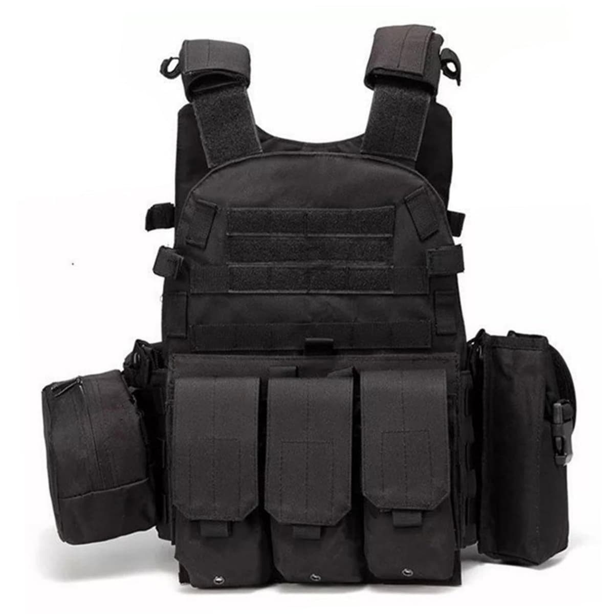 Chaleco Airsoft Portador de Placa Molle Multifuncional Chaleco de Paintball Transpirable Ajustable para Entrenamiento de Guardias de Seguridad Campo y Exteriores