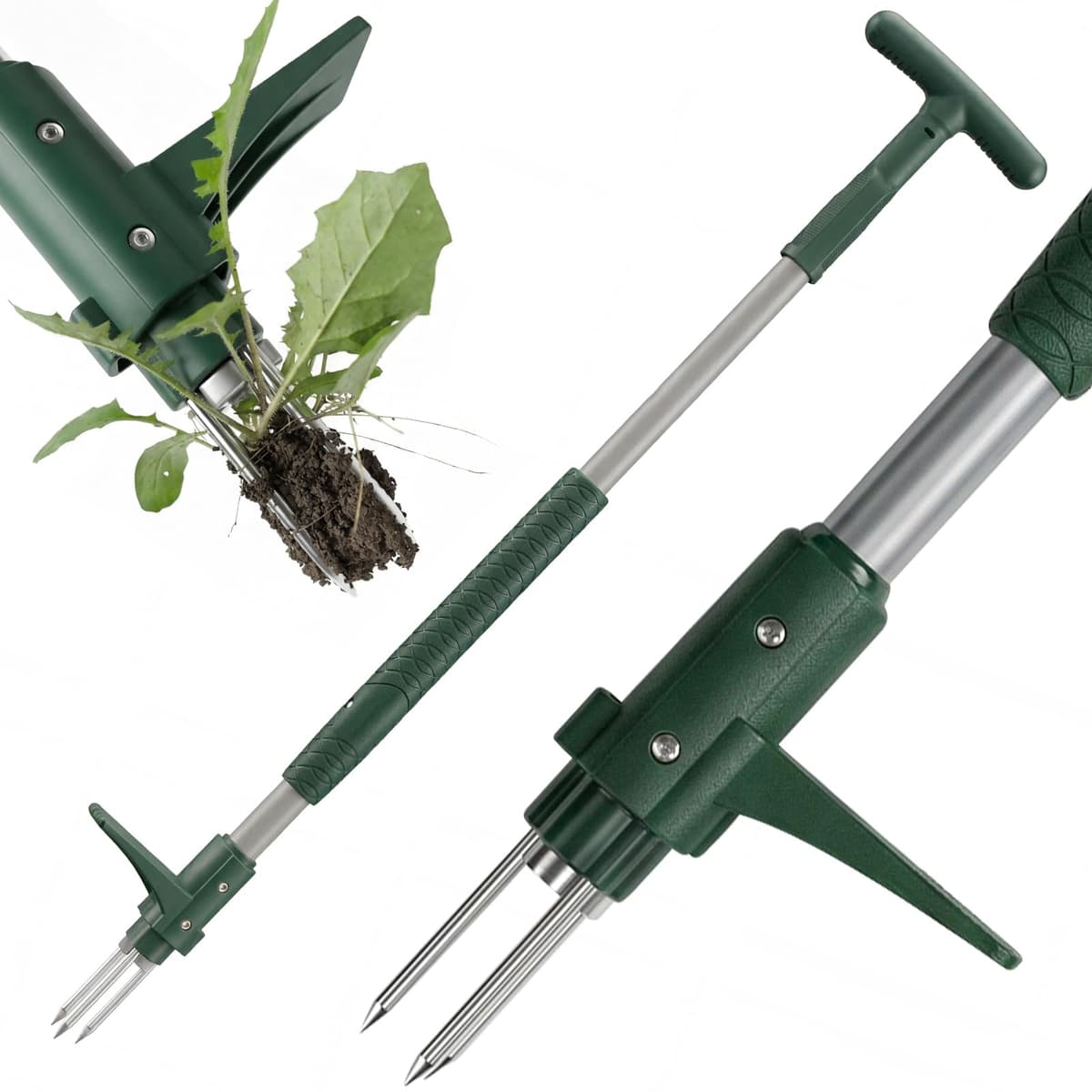 Weed Puller Root Remover with Long Handle, 3 Claw Manual Weeder Tool for Removing Garden Dandelions and Lawn Crabgrass