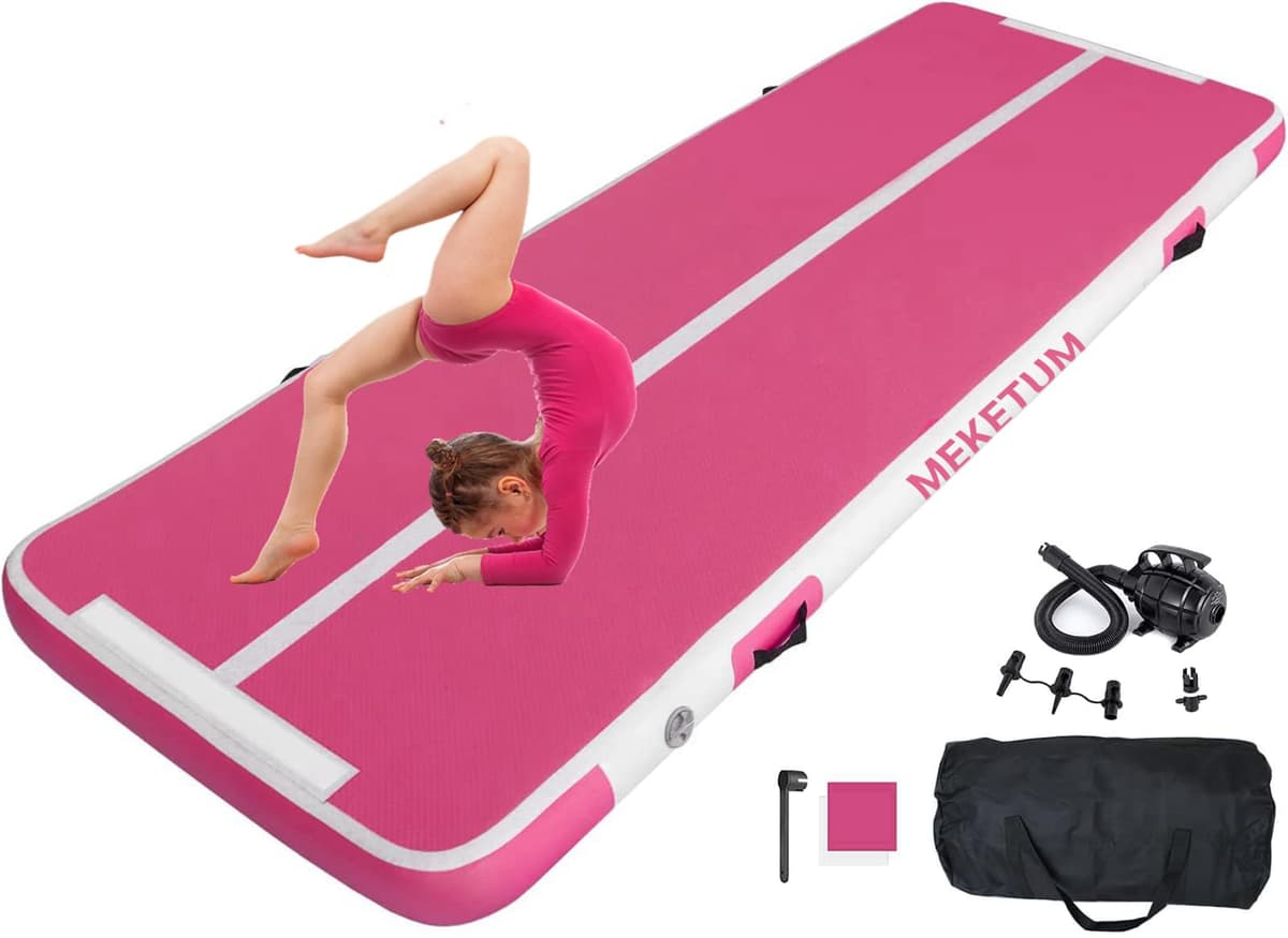 Air Track Colchoneta Gimnasia Ritmica 2 3 4 5 6 m Hinchable 10/20cm Gruesa Colchoneta Deportiva con Bomba de Uso doméstico/Entrenamiento/Rodar/Saltar/Fitness/Yoga/Entretenimiento acuático
