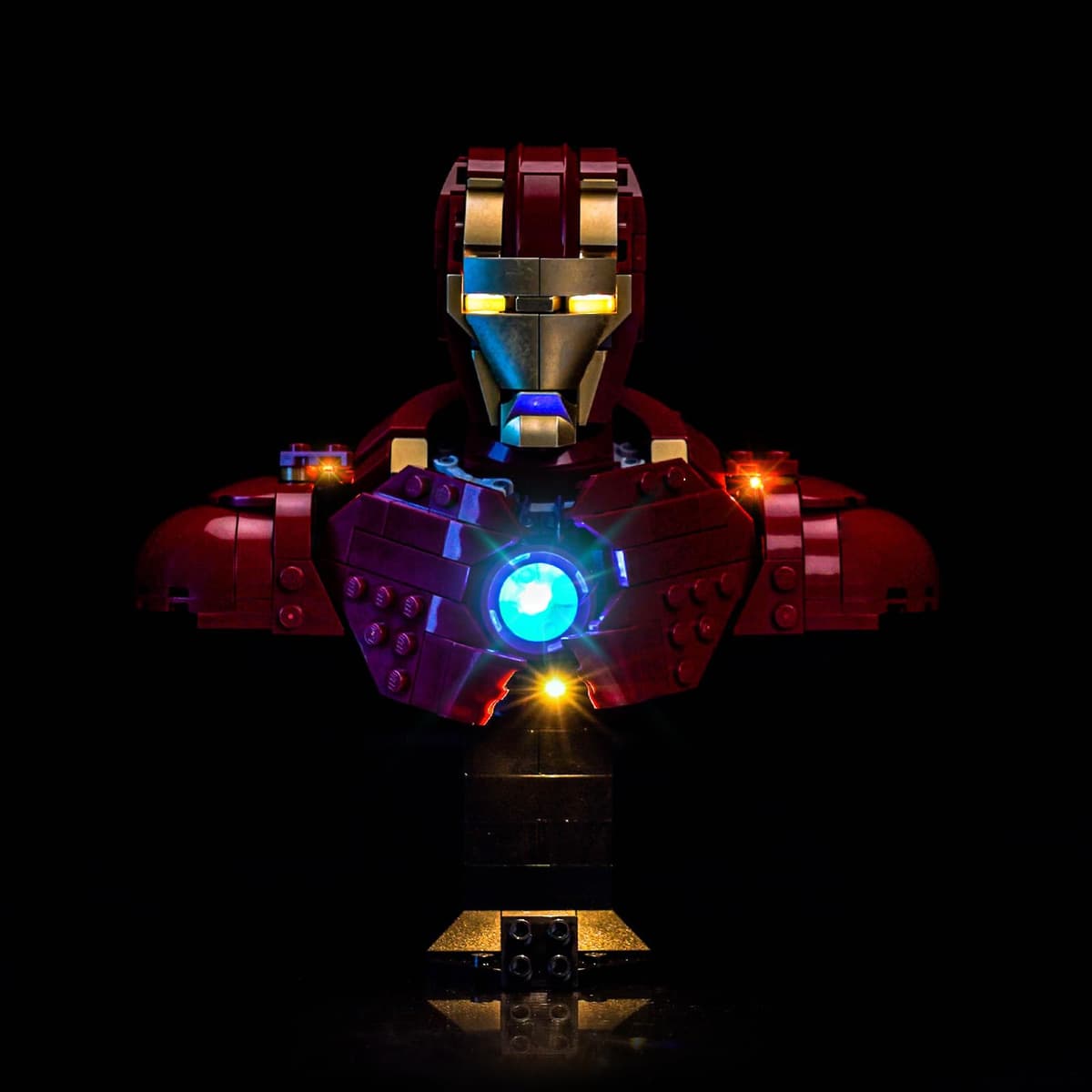 Juego de luces LED compatible con Lego Iron Man MK4 Bust 76327 (sin modelo), juego de iluminación decorativa compatible con Lego Iron Man MK4 Bust juguete creativo