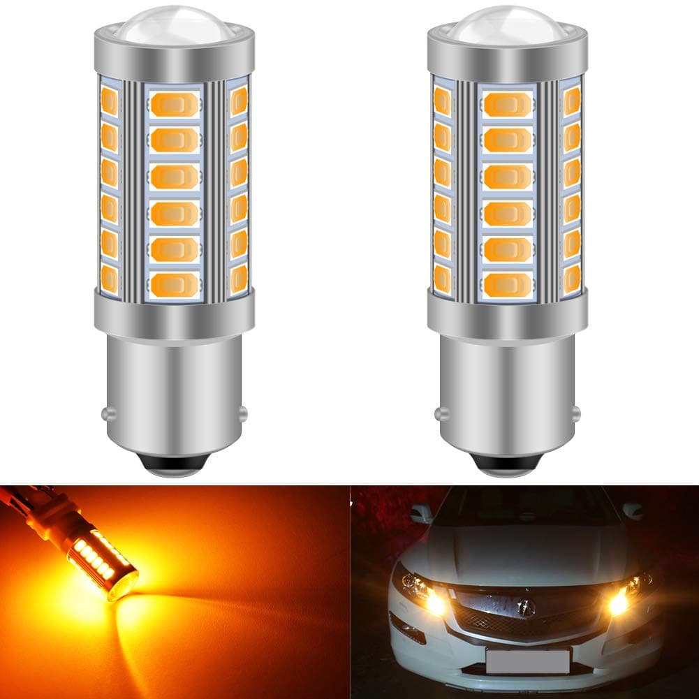 KATUR 2 Piezas BAU15S 7507 1156PY PY21W 5630 33-SMD Ámbar 900 lúmenes Super Brillante LED Girar Cola Cola de Freno Luz de señal de Parada Bombilla