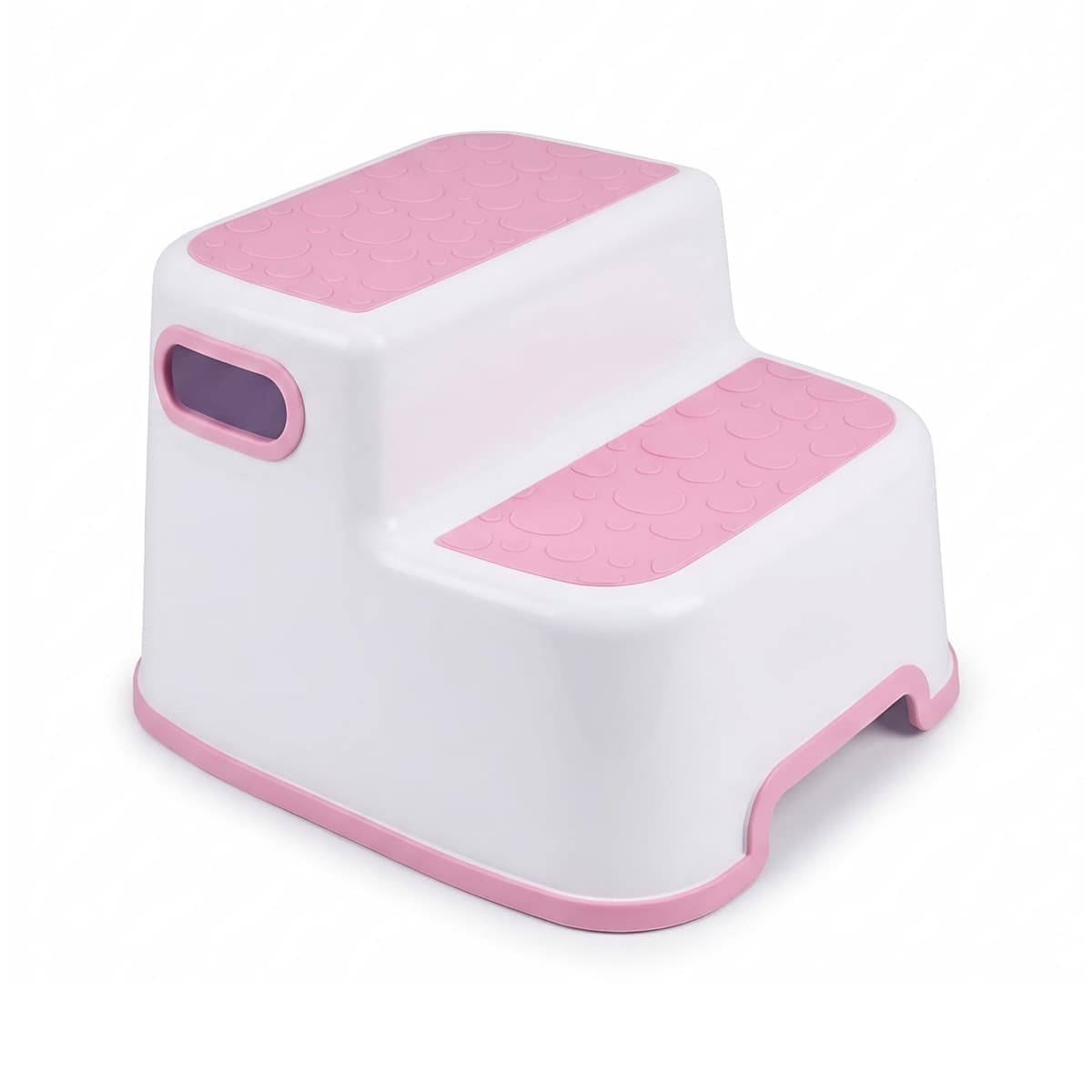 DIVCHI Double Step Stool for Kids Non-Slip Toddler Steps 2-Up Bathroom Stools with Carry Handles For Potty Training Bathroom & Kitchen Use (Pink)