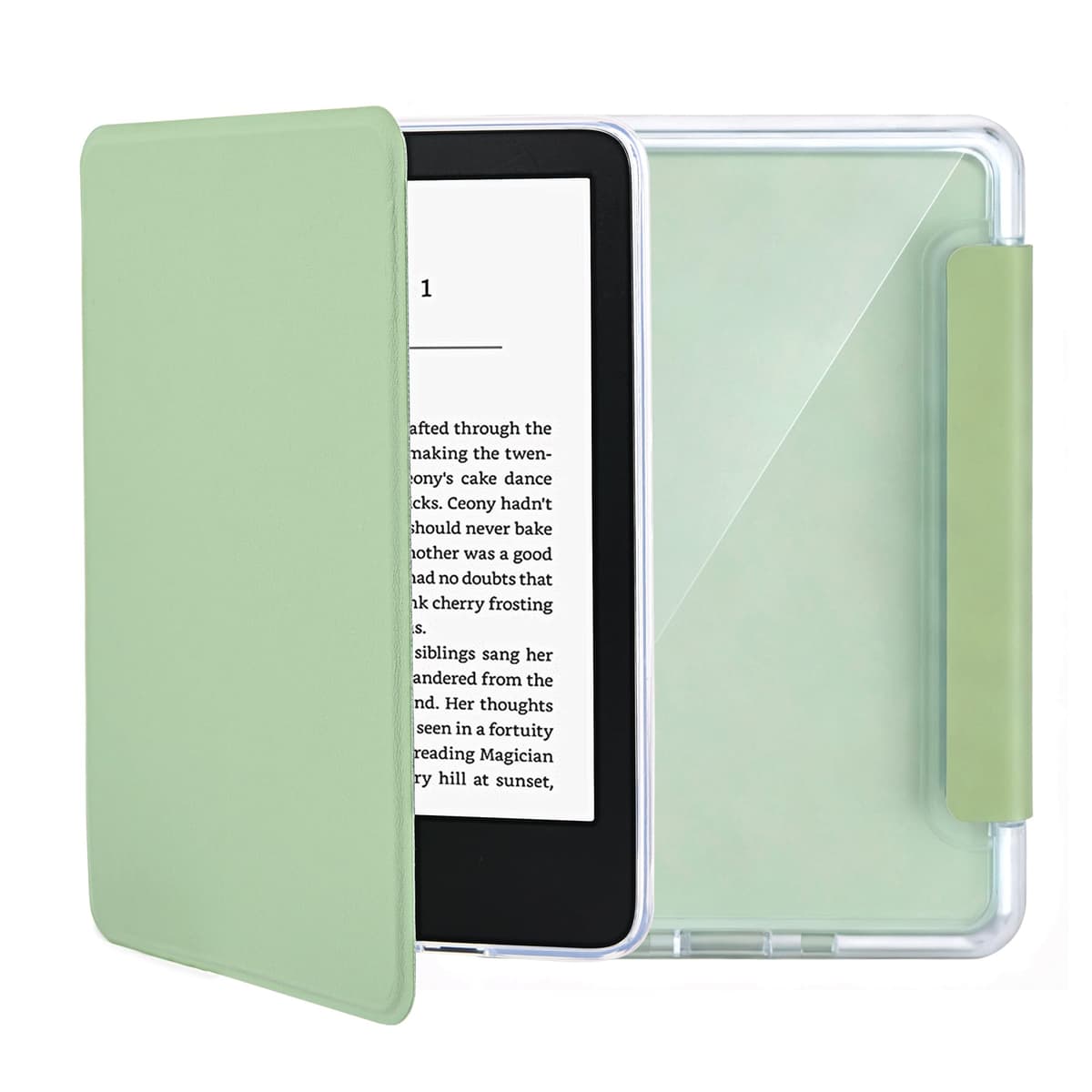 Funda para Kindle 11.ª generación 2024/2022, Transparente y Suave para Kindle de 6 Pulgadas, Protectora magnética de PU con función de suspensión/activación automática y Inteligente (Verde)