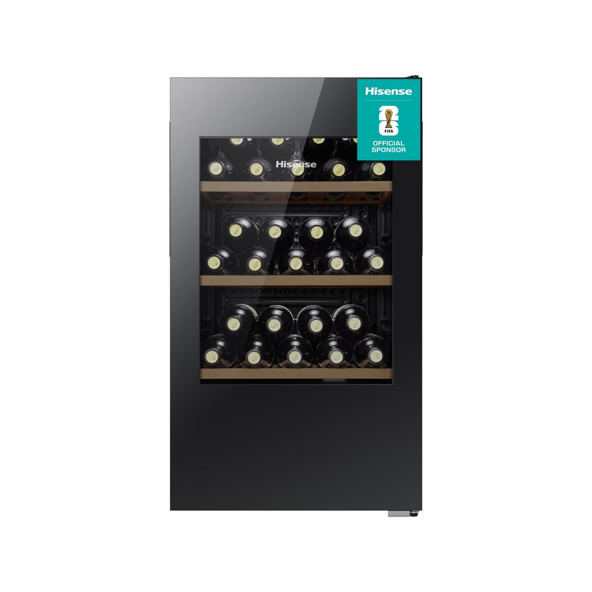 Hisense RW12D4NWG0 93 Litre 30 Bottles Freestanding Undercounter Wine Fridge Cabinet with Digital Touch Control