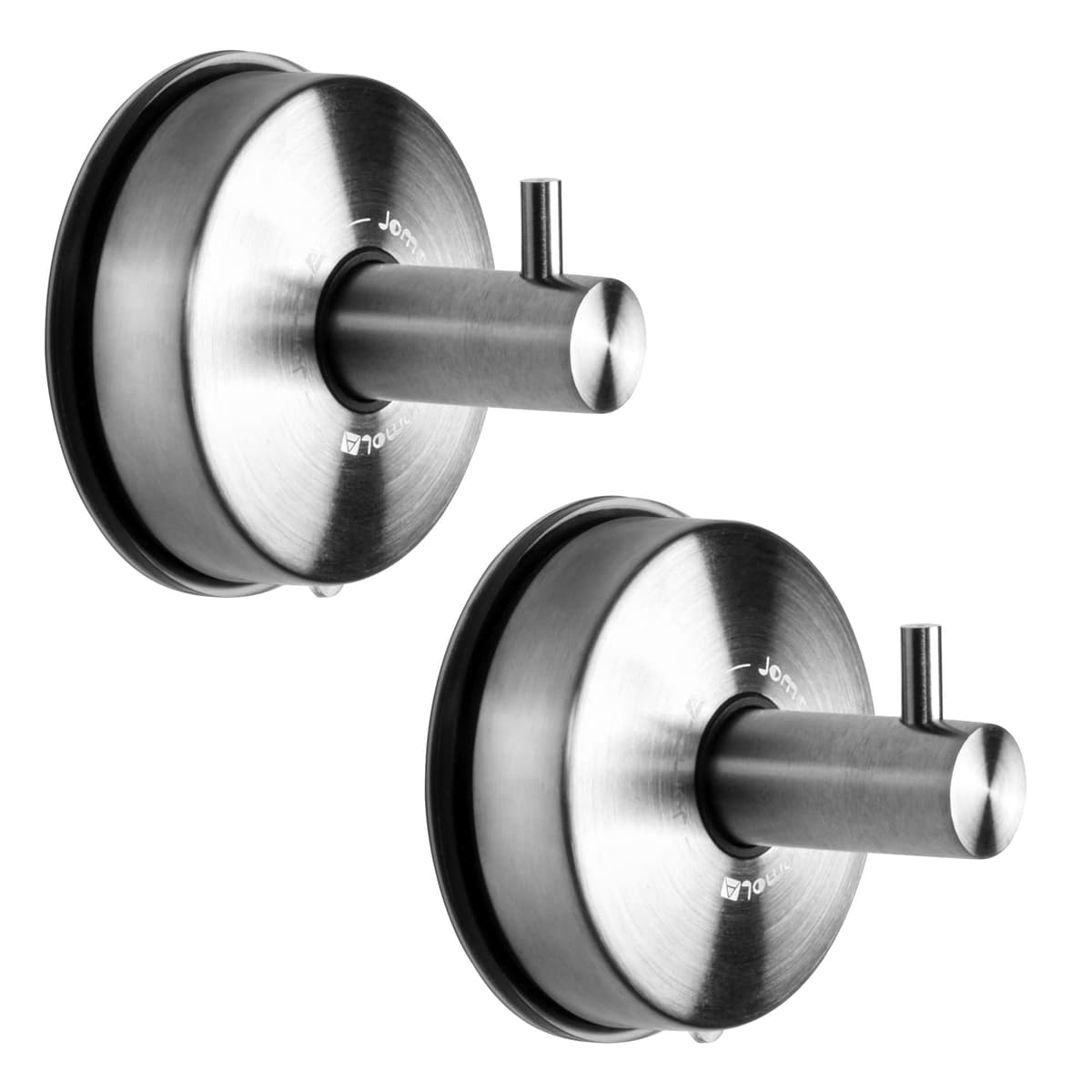 JOMOLA Gancho Ventosa para Toalla Toallero Con Ventosa Para Baño Cocina Colgador De Pared Sin Taladro Gancho De Pared Con Percha Accesorios De Baño Inoxidable Acabado Cepillado, 2 Piezas