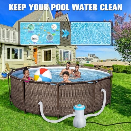 LuxBlue 800 GPH Above Ground Pool Filter Pump, Energy-Saving Pool Cartridge Filter Pump | Dual Action: Accelerate Water Flow & Capture Debris Quickly - Improve Water Clarity | Easy to Setup & Maintain