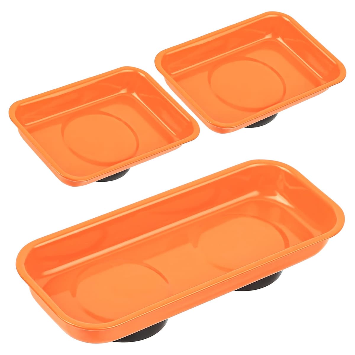 3 Pcs Bandejas Magnéticas para Tuercas y Tornillos, Bandeja Magnética de Acero Inoxidable para Piezas Herramientas Taller Mecanico Brocas Herramientas Metálicas(9,5 x 6,5 x 2,5 cm,15 x 6,5 x 2,7 cm)