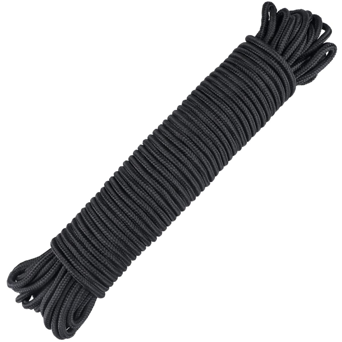 G2PLUS Cuerda 30 m x 6 mm Cuerda de Polipropileno Negro Cuerda de Amarre Cuerda de Nailon Multifuncional Carga de Rotura: 260 kg