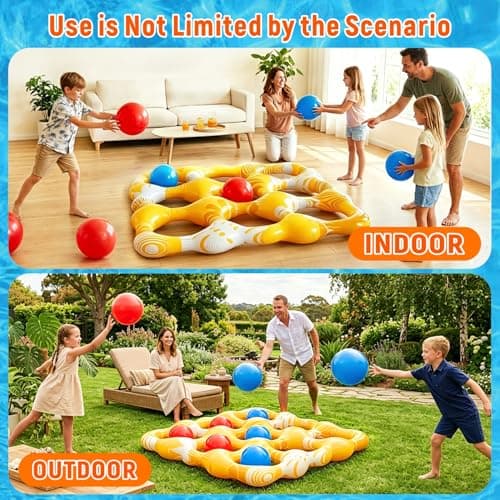 SVNWZGM Inflatable Tic Tac Toe Pool Game Set – Pool Toys with Anti-Drift Design & 10 Balls, Fun for Kids, Teens, Adults, Family, Party, Beach, Outdoor & Indoor, 2-10 Players — view 5
