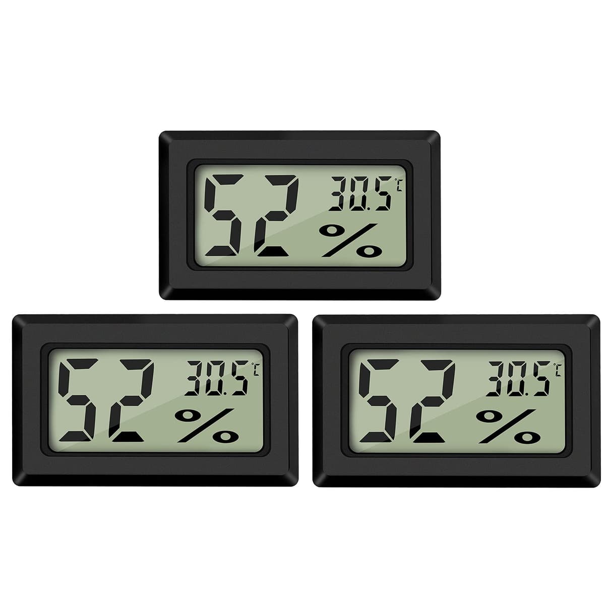 Thlevel Termómetro Interior del Higrómetro Digital Temperatura y Medidor de Humedad para la Sala Estar Invernadero Bodega Sótano Almacén 3PCS