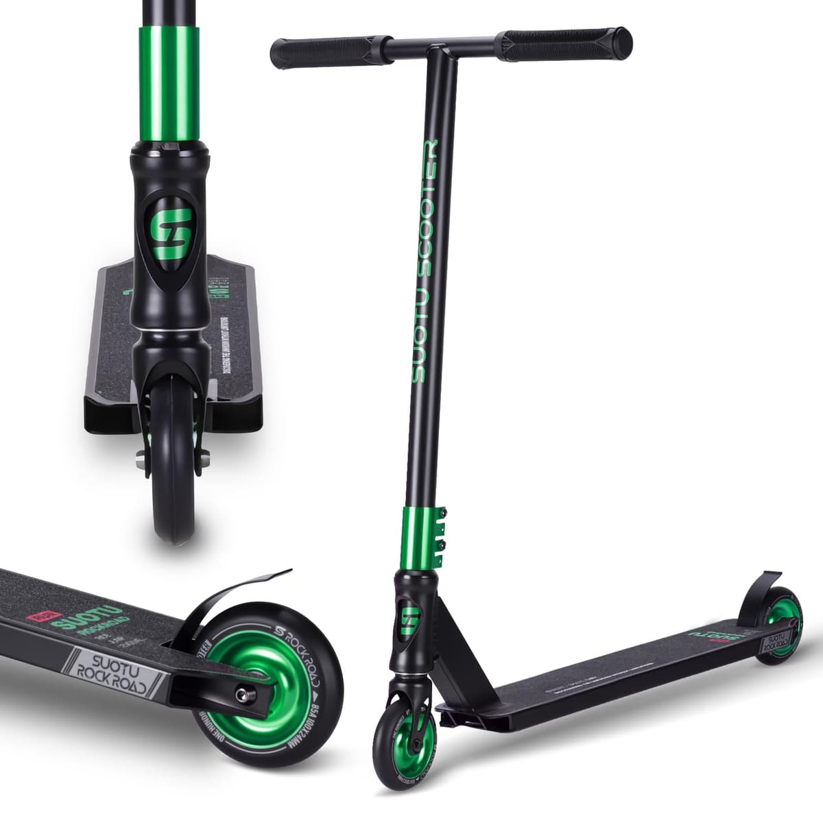 Patinete Freestyle, Dirección de 360°, Ruedas de PU de 85A 100 mm, Scooter Freestyle para Niños Adolescente y Adultos, Capacidad Máxima de Carga: 100 kg, Aluminio