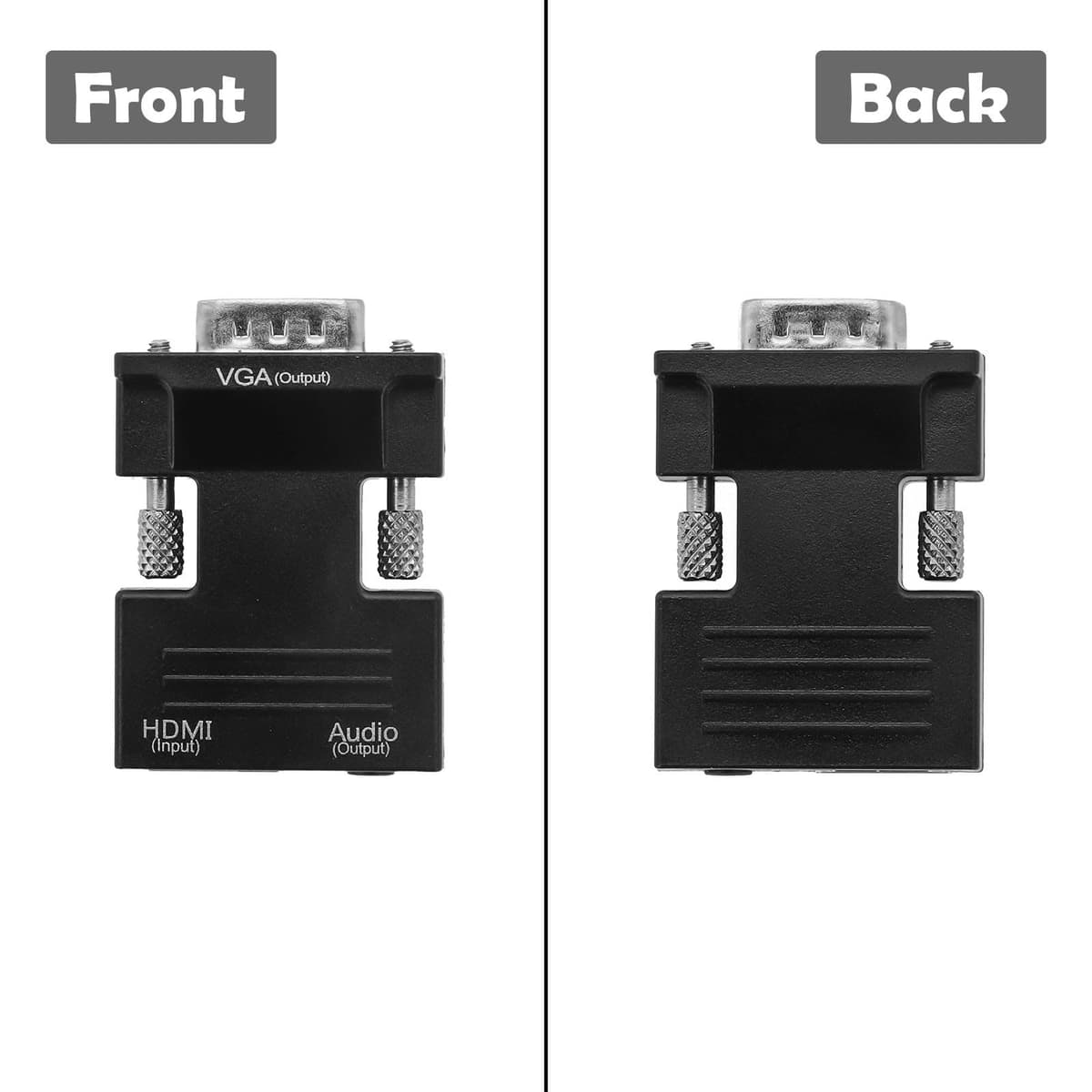 FACAIIO VGA Female to VGA Male Adapter with 3.5mm Audio Cable, Projector, Monitor, PC, and Laptop
