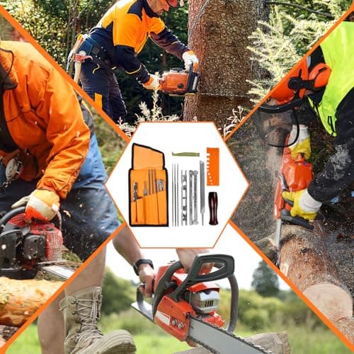 YINGKESI 10 PC Chainsaw Sharpener Kit with 5/32" 3/16" 11/64" Round File — view 5