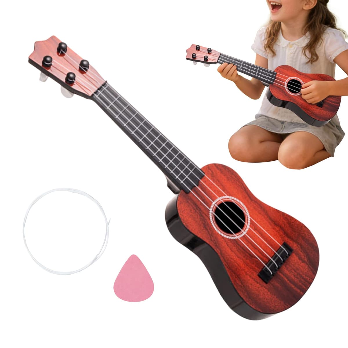 Ukulele para Principiantes - Juguete Educativo Musical de 43 cm | Instrumento Musical de Juguete de iniciación,para Clases Colegio Guardería Niñas Niños Hogar Estudio