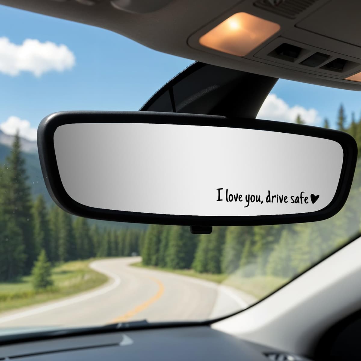10Pcs I Love You Drive Safe Mirror Sticker, I Love You Drive Safe Car Decals Rear View Mirrors Sticker Cute Car Decals for Women Rear View Mirrors Safety Reminder Gift (Black and White)