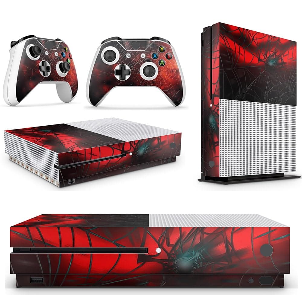 Adhesivo para consola Xbox One S Spider + 2 fundas para mando de Xbox One S y Kinect