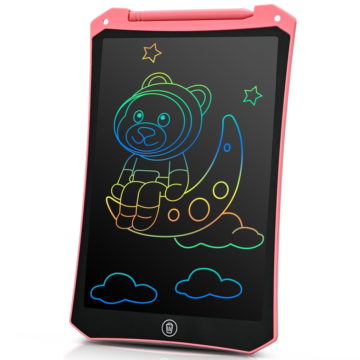 BlueSwan Pizarra Infantil LCD 8.5 Pulgadas, Tableta Escritura Magnetica, Tableta Dibujo Niños Borrable con Protección Ocular para 3-12 Años, Juguetes de Viaje, Regalo de Cumpleaños y Navidad Rosa