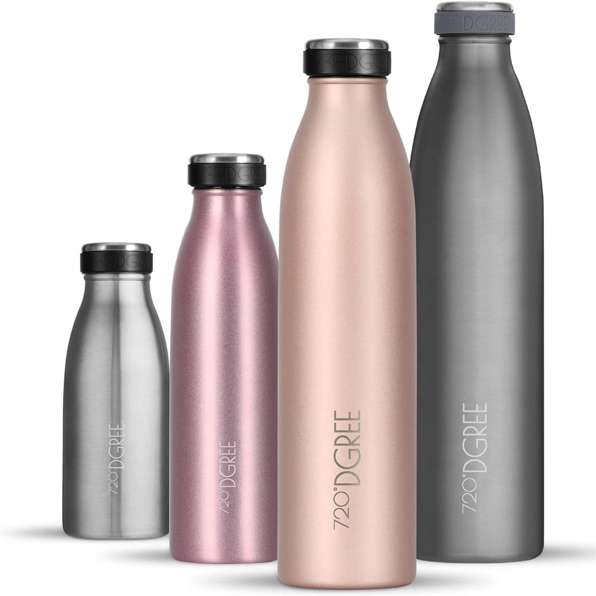 720°DGREE Botella Agua Acero Inoxidable “milkyBottle“ – 750ml - Sin BPA Free, Antigoteo y Prueba de Fugas - Frasco térmico, Cantimplora Aislada - Bebida con Gas, Deporte, Escuela, Gimnasio, Exteriore