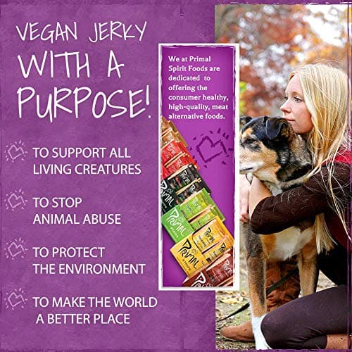 Primal Spirit Vegan Jerky – “Classic Flavor” – Mesquite Lime, 10 g. Plant Based Protein, Certified Non-GMO, No Preservatives, Sports Friendly Packaging (12 Pack, 1 oz)