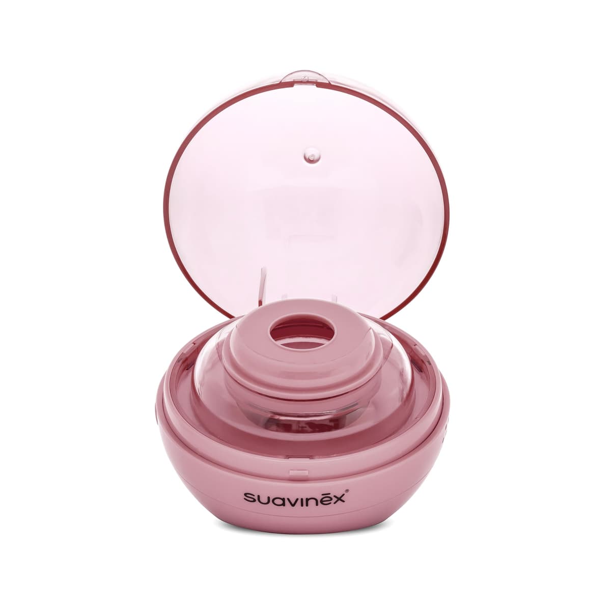 Suavinex, Esterilizador de Chupetes Portátil con Luz Ultravioleta UV, Elimina el 99% de los Gérmenes en 3 Minutos, Funciona con Pilas o USB, Seguro, Sin Agentes Químicos, Ideal Viaje, Duccio Rosa