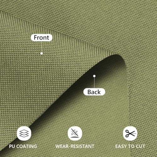 Waterproof Canvas Fabric by The Yard 58inch 600D Upholstery Material Polyester Fabric Outdoor Water Resistant Fabric for Sewing Chair Patio Cushion Purse Bag Interior, Pre Cut 1 Yard Olive Green