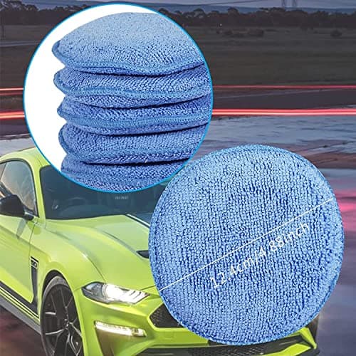 FONAROLL Microfiber Wax Applicator Pads, Car Wax Applicator, Buffing & Detail Polishing Foam Pads for Car Cleaning and Fine Polishing (5" Diameter, 6 Pack)… — view 3