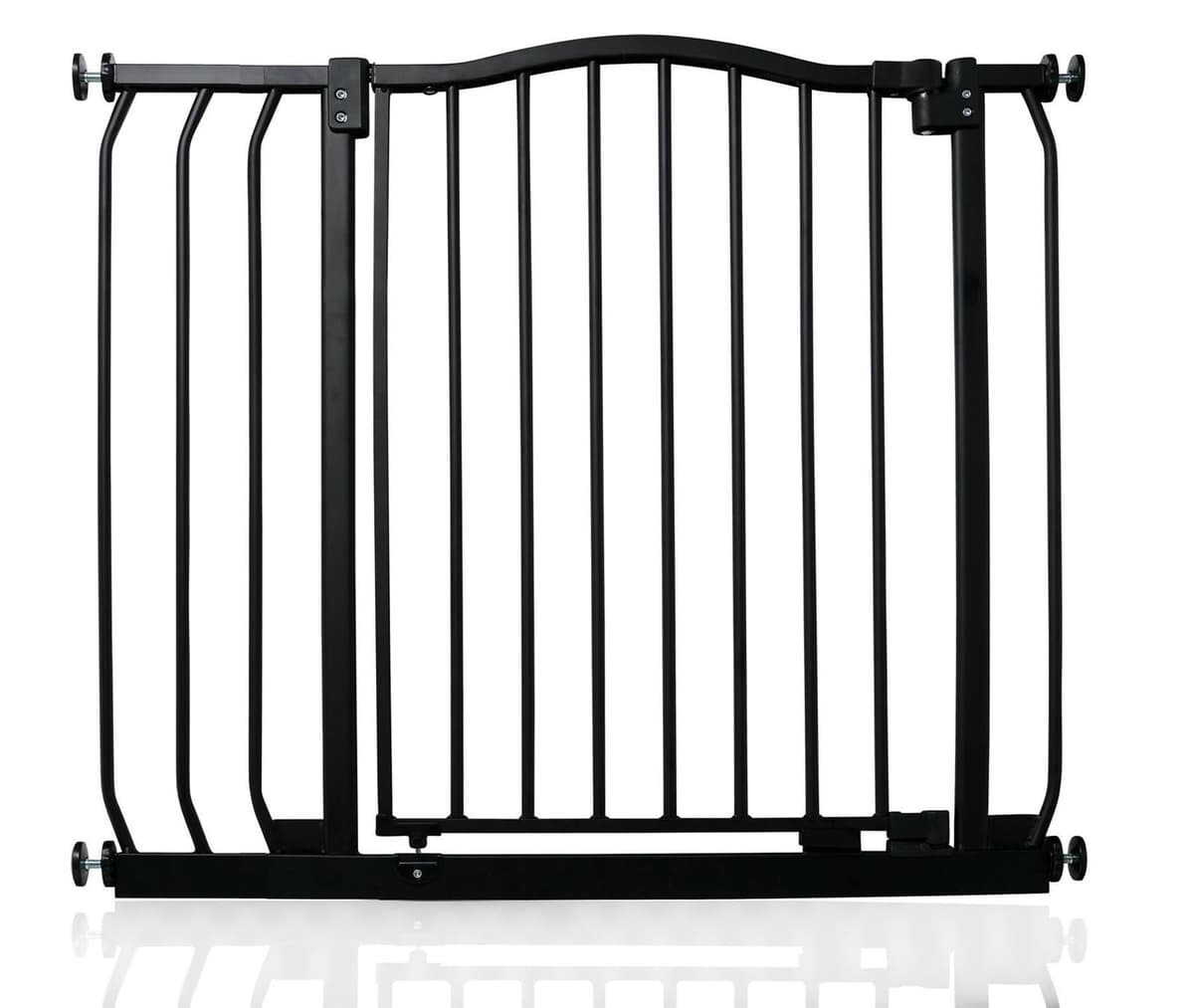 Safetots Curved Top Safety Gate, 80cm - 89cm, Matt Black, Pressure Fit Stair Gate, Baby Gate for Doors Hallways and Spaces, Safety Barrier, Easy Installation