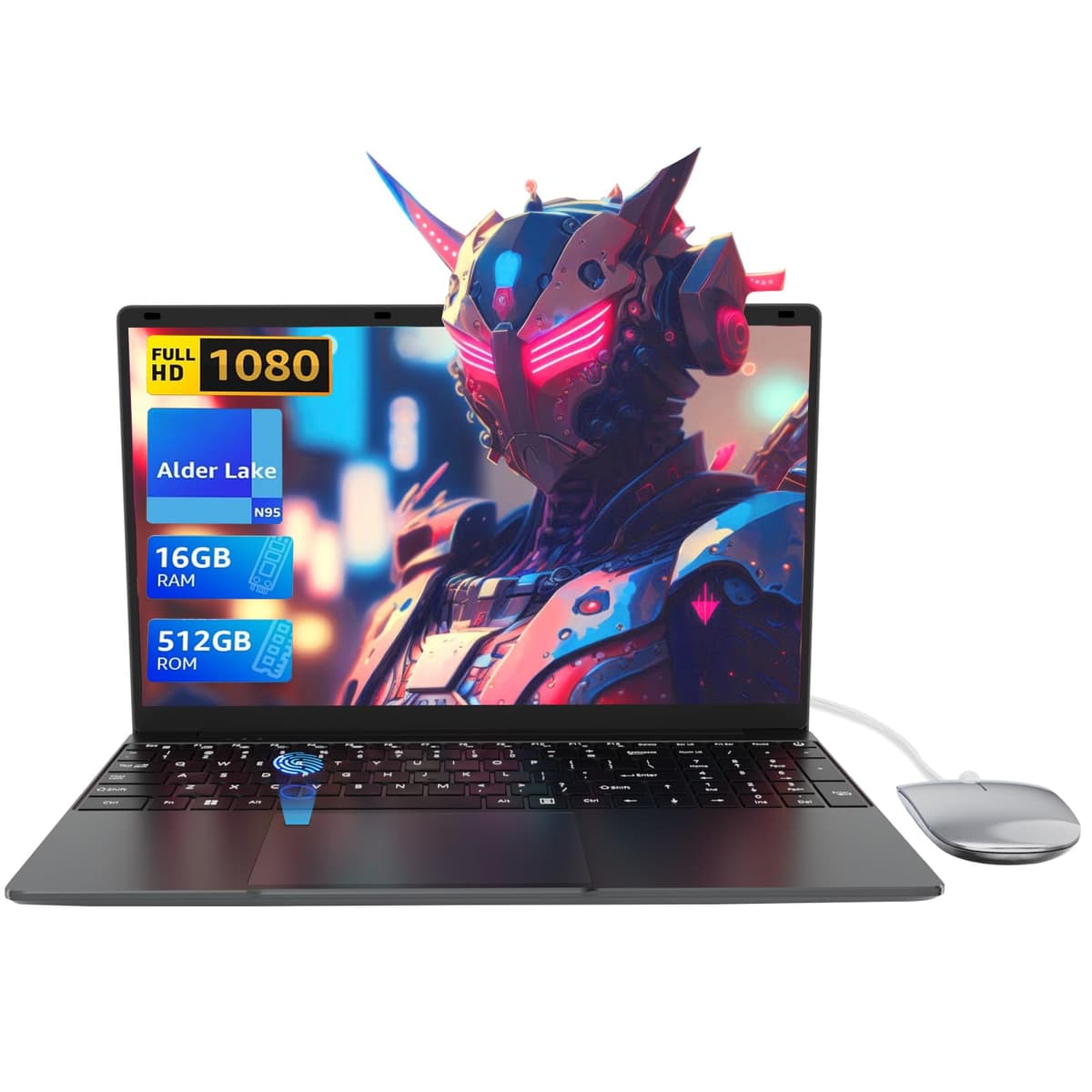 LEEDOW 15.6" Laptop Computer - Alder Lake-N95 Quad-Core Up to 3.4GHz,16GB RAM,512GB SSD,UHD Graphics Laptops,Fast Dual-Band WiFi,Bluetooth 5.0,USB 3.0,Mini-HDMI – Ideal for Study, Home& Office