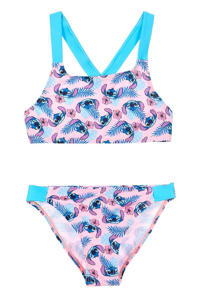 Disney Stitch Bikini para Niña, Bañador de Dos Piezas Verano Infantil Adolescentes, Tallas 6 a 12 Años