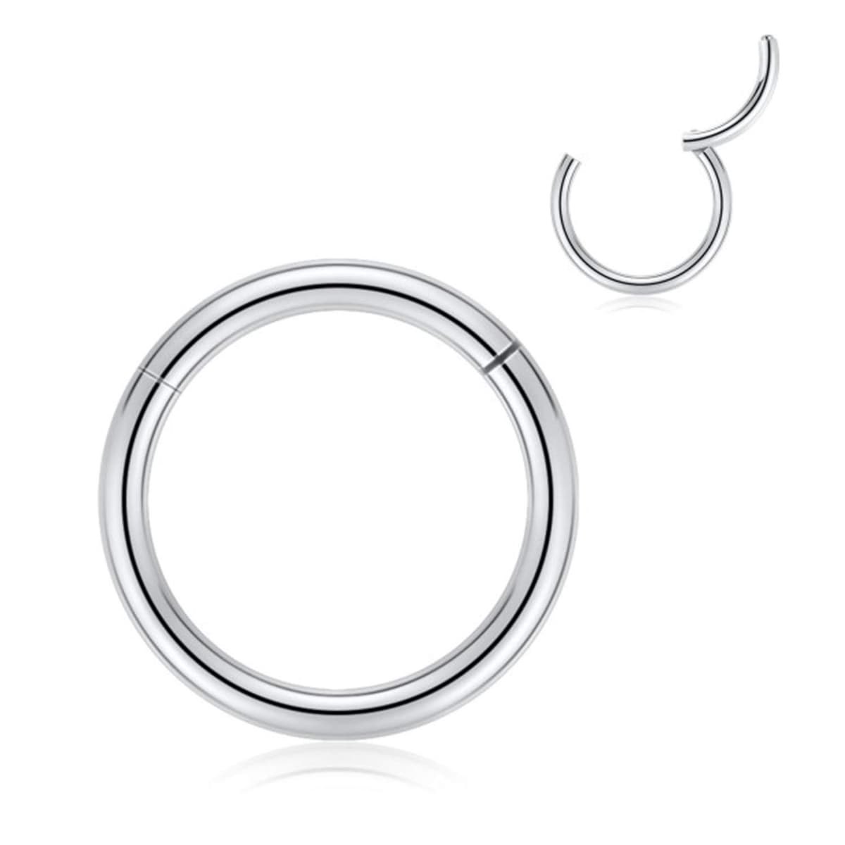 AROWRO 316L Surgical Steel Hinged Nose Rings Hoop 20G 18G 16G 14G 12G 10G 8G 6G 4G Seamless Piercing Rings for Nose Septum Cartilage Helix Tragus Conch Rook Daith Lobe Diameter 6mm to 14mm