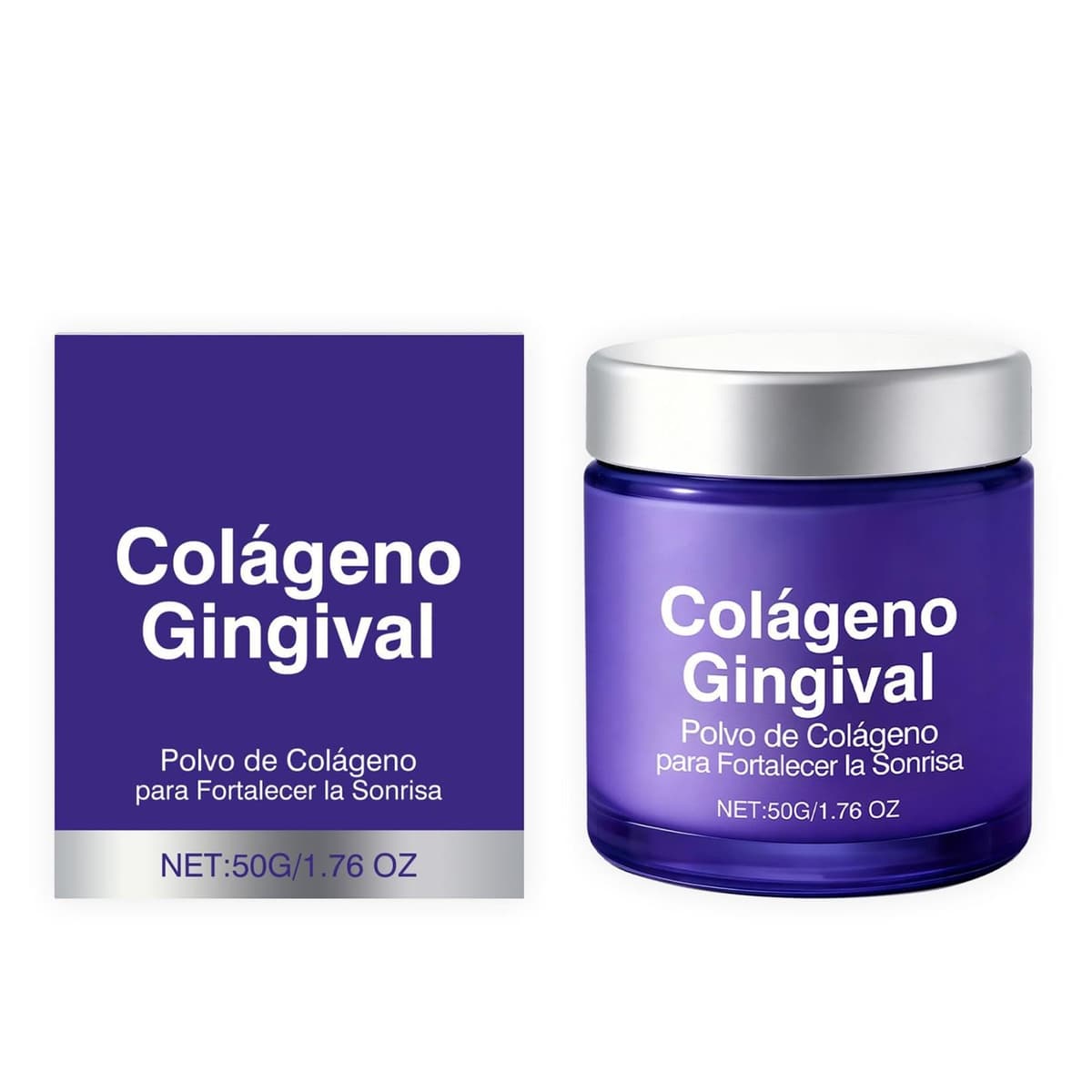 Polvo de colágeno para dientes, 50 g, polvo para el cuidado bucal con colágeno e hidroxiapatita, polvo dental protector de encías y esmalte dental para uso diario (1)