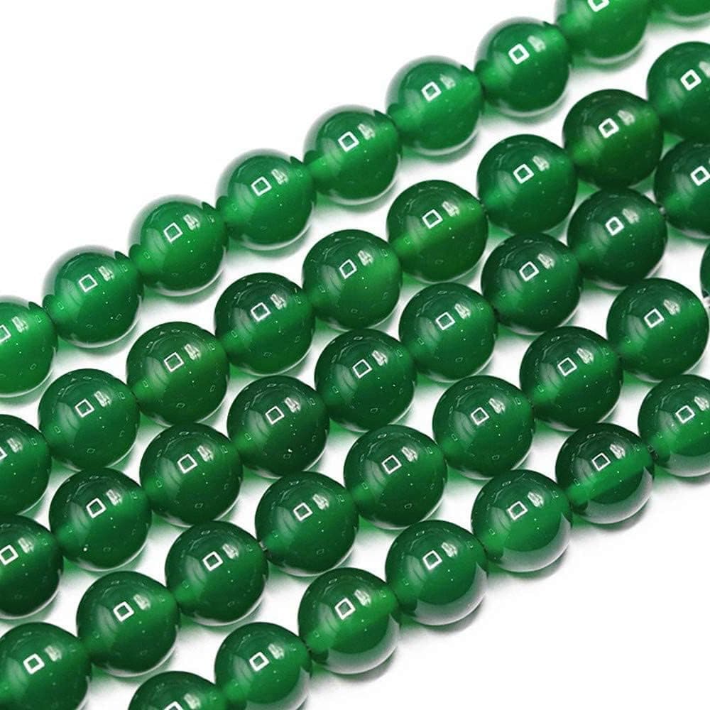 6mm Natural Green Agate Beads Round Semi Precious Gemstone Loose Beads for Jewelry Making (63-66pcs/strand)