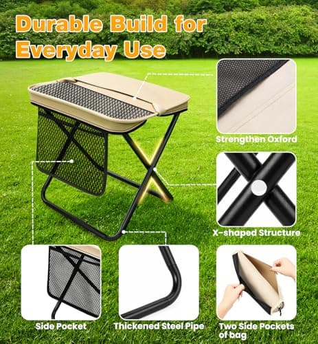 OrbitShell 2 Pcs XL Foldable Backpack Stool — view 4